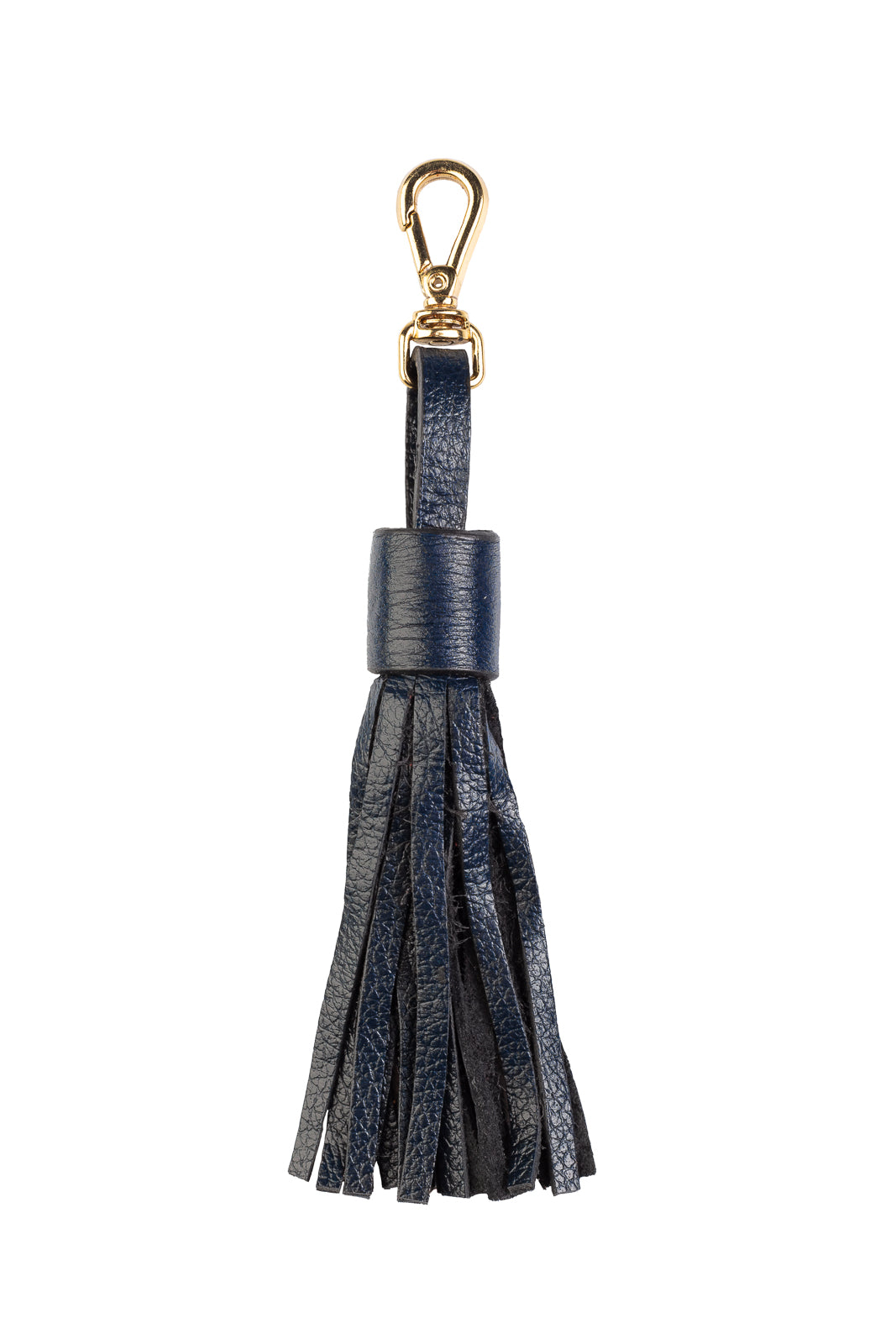 Chaveiro tassel com franjas em couro - Azul