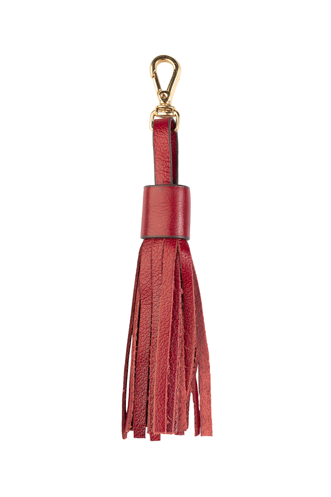 Chaveiro tassel com franjas em couro - Vermelho