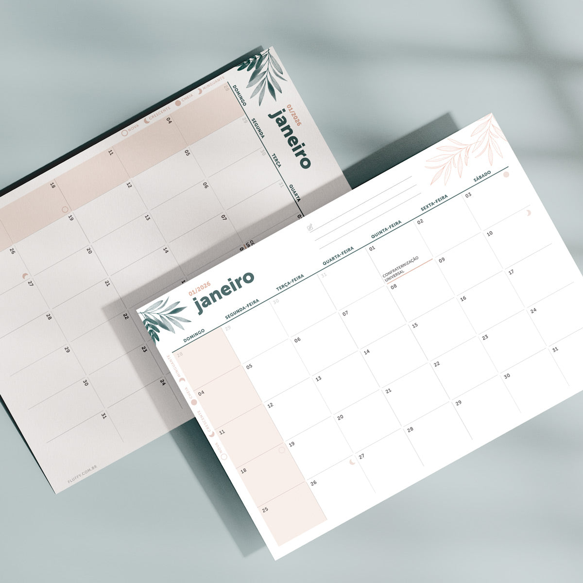 Calendário 2026 para imprimir - Botanical