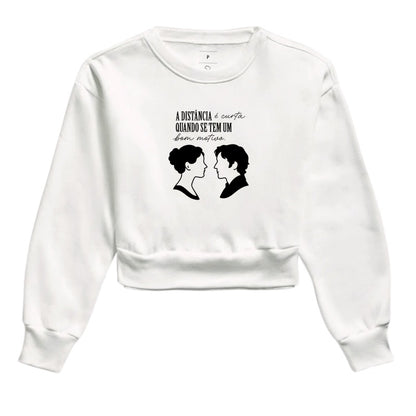 Moletom cropped Elizabeth & Darcy