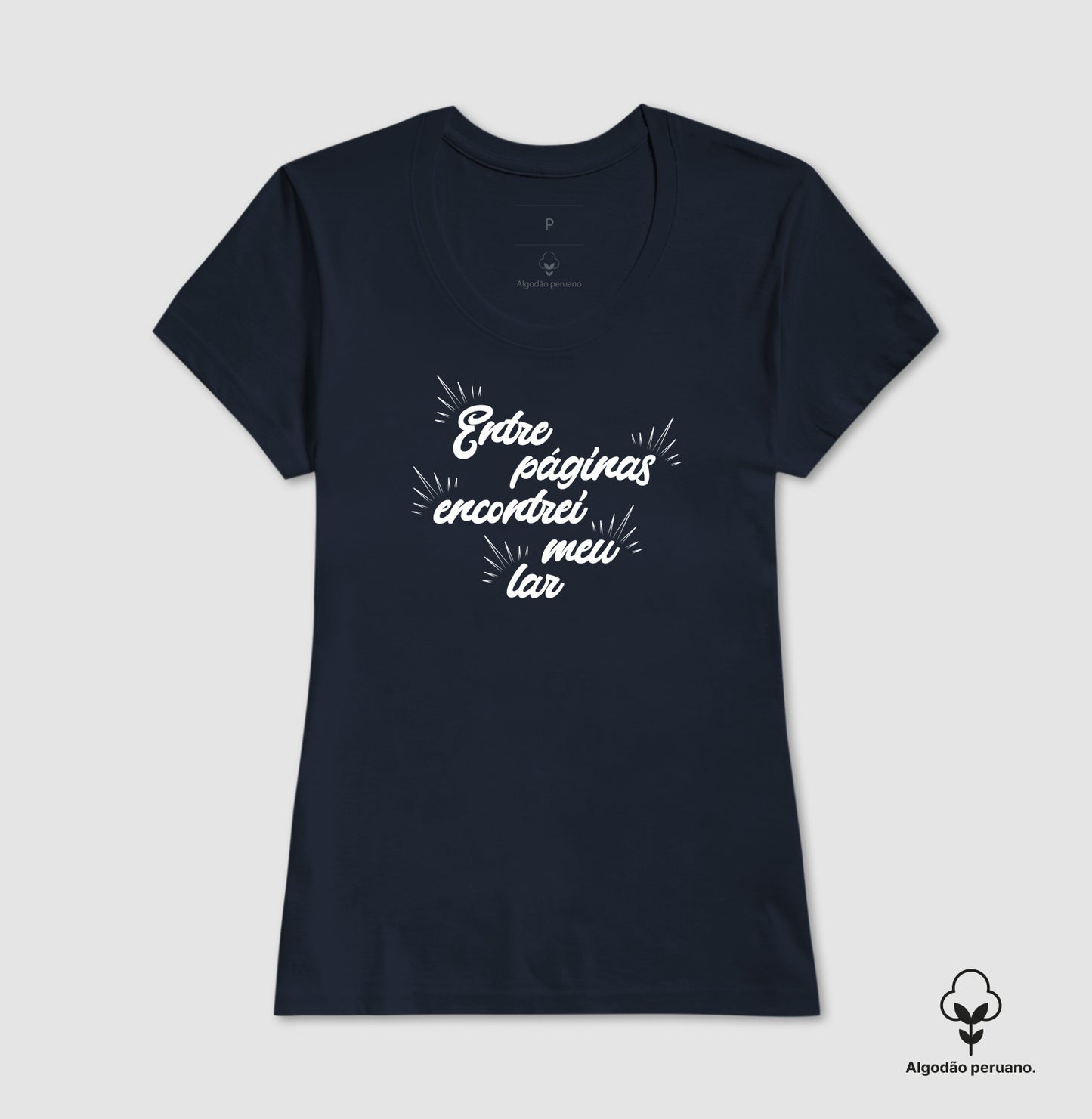 Camiseta algodão peruano Entre Páginas