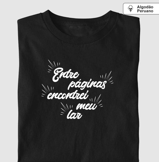 Camiseta algodão peruano Entre Páginas