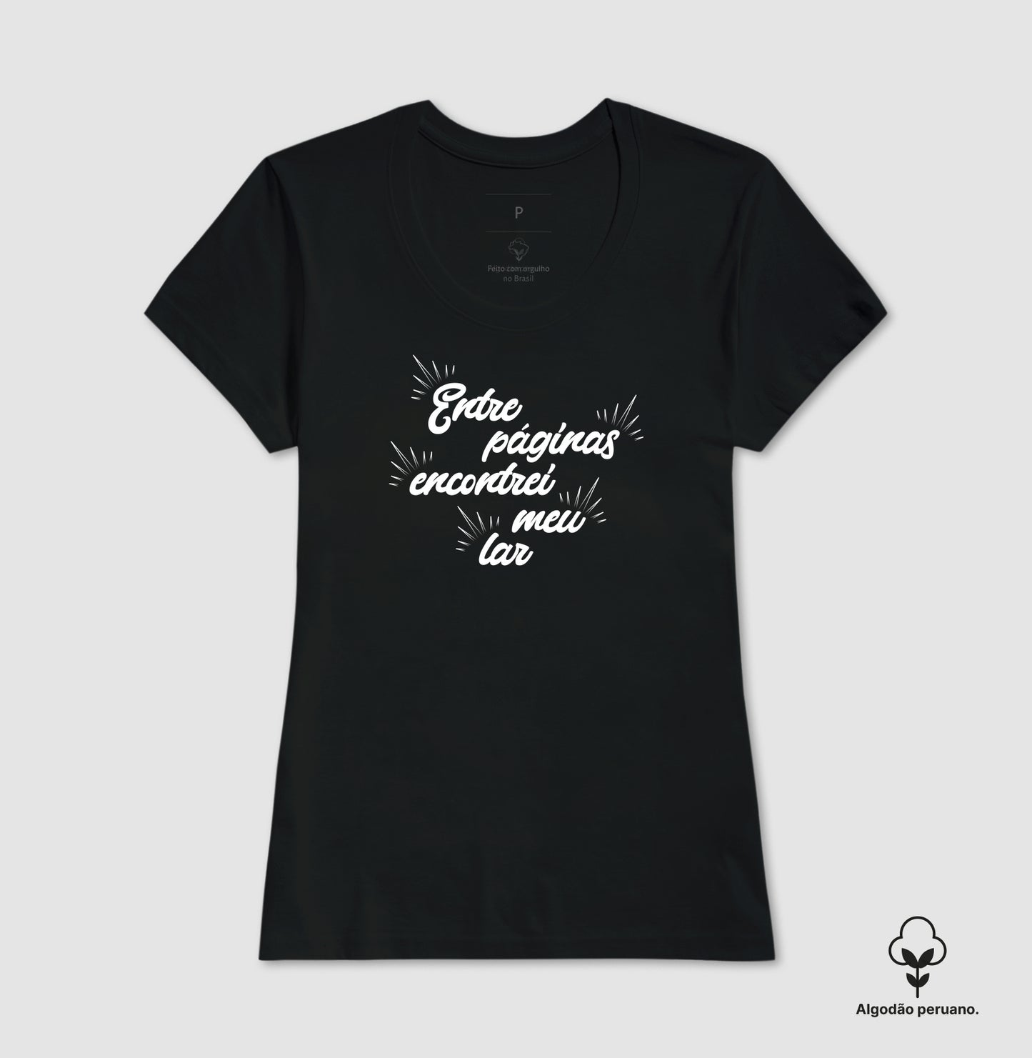 Camiseta algodão peruano Entre Páginas