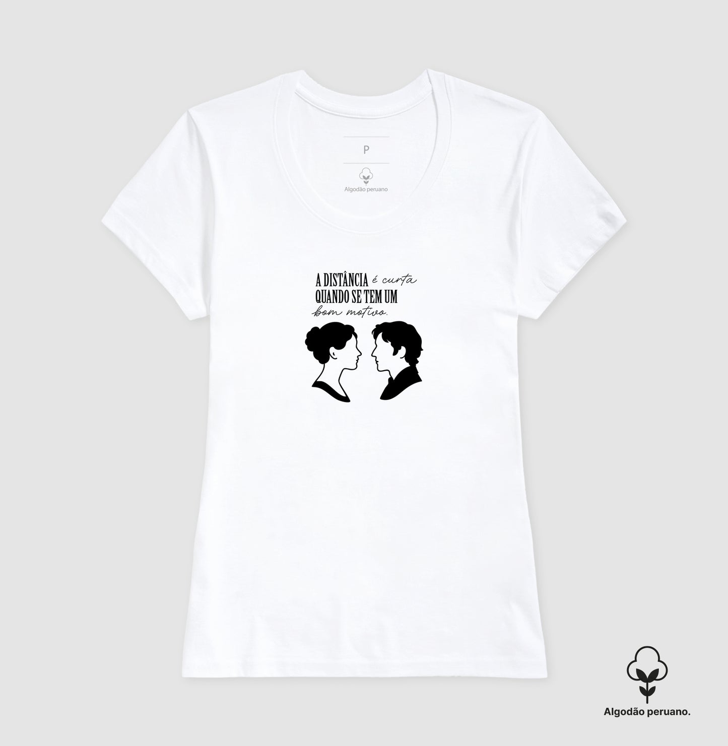 Camiseta algodão peruano Elizabeth & Darcy
