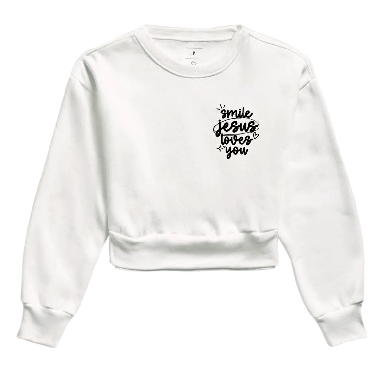 Moletom cropped Jesus Loves You