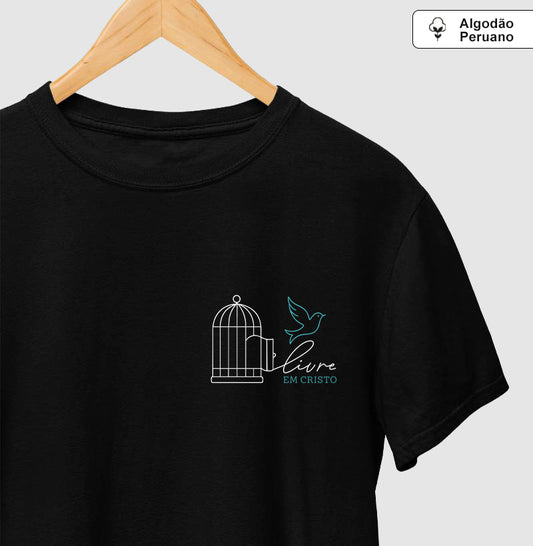Camiseta algodão peruano Livre em Cristo