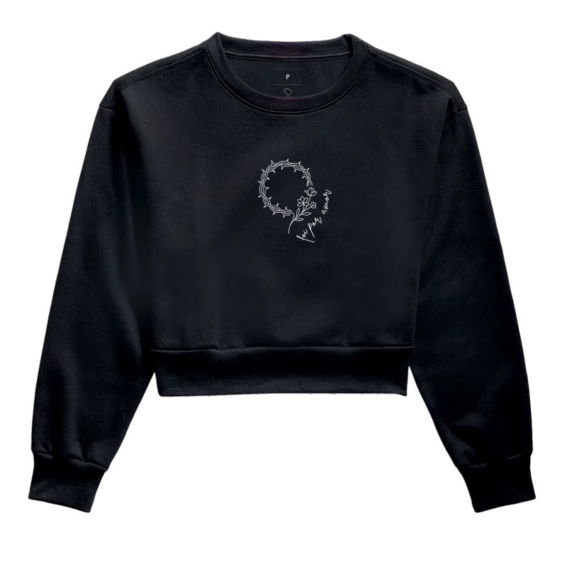 Moletom cropped Foi por Amor