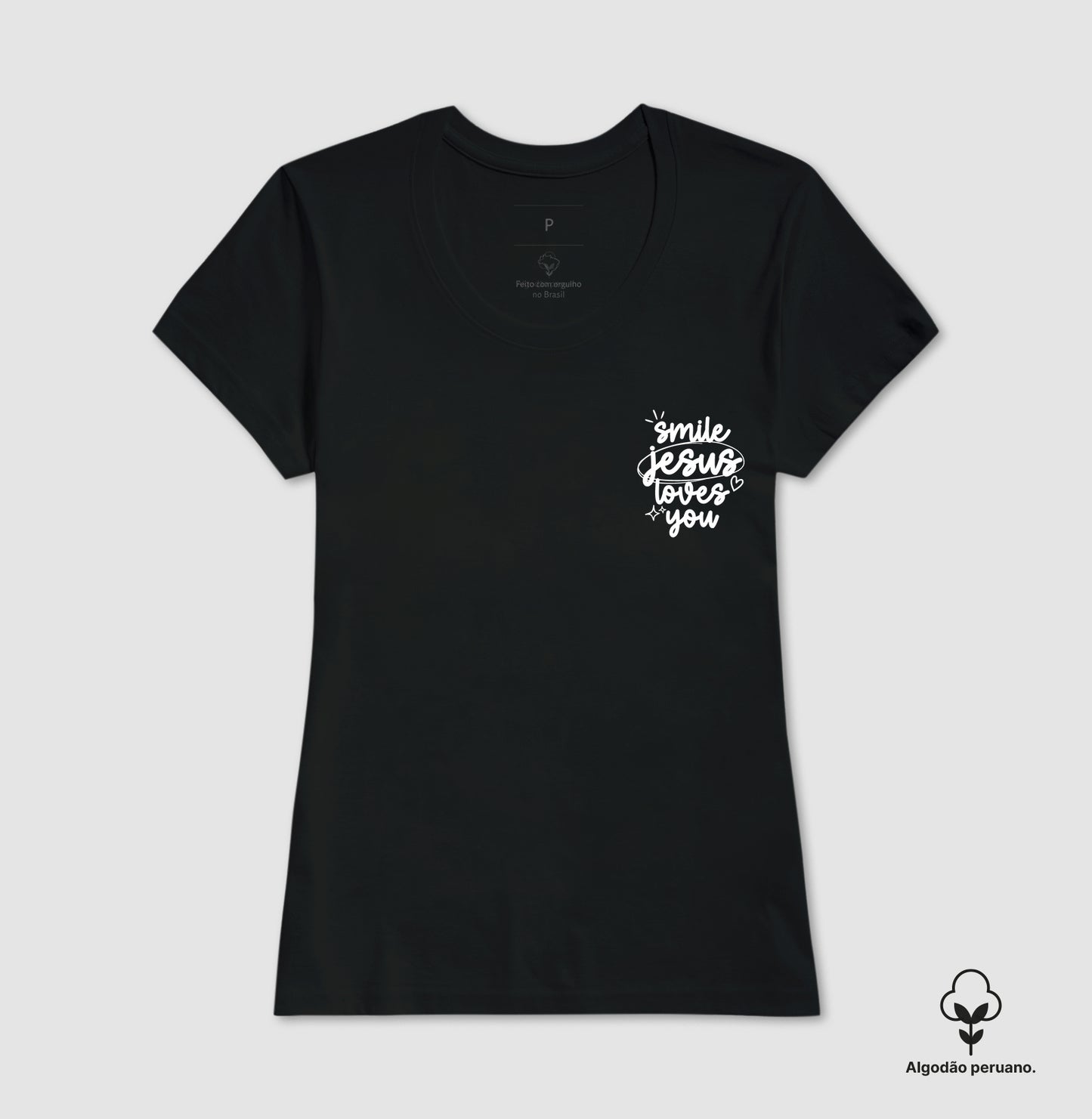 Camiseta algodão peruano Jesus Loves You
