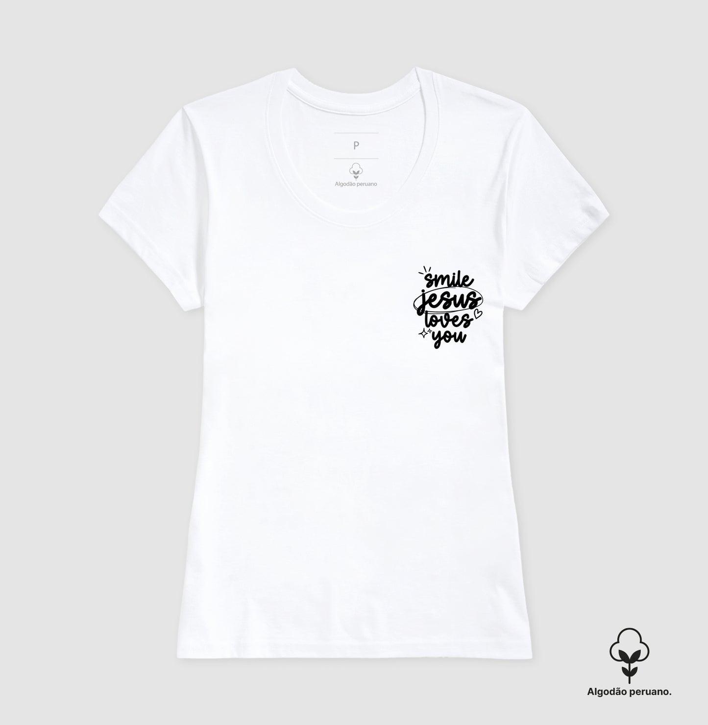 Camiseta algodão peruano Jesus Loves You