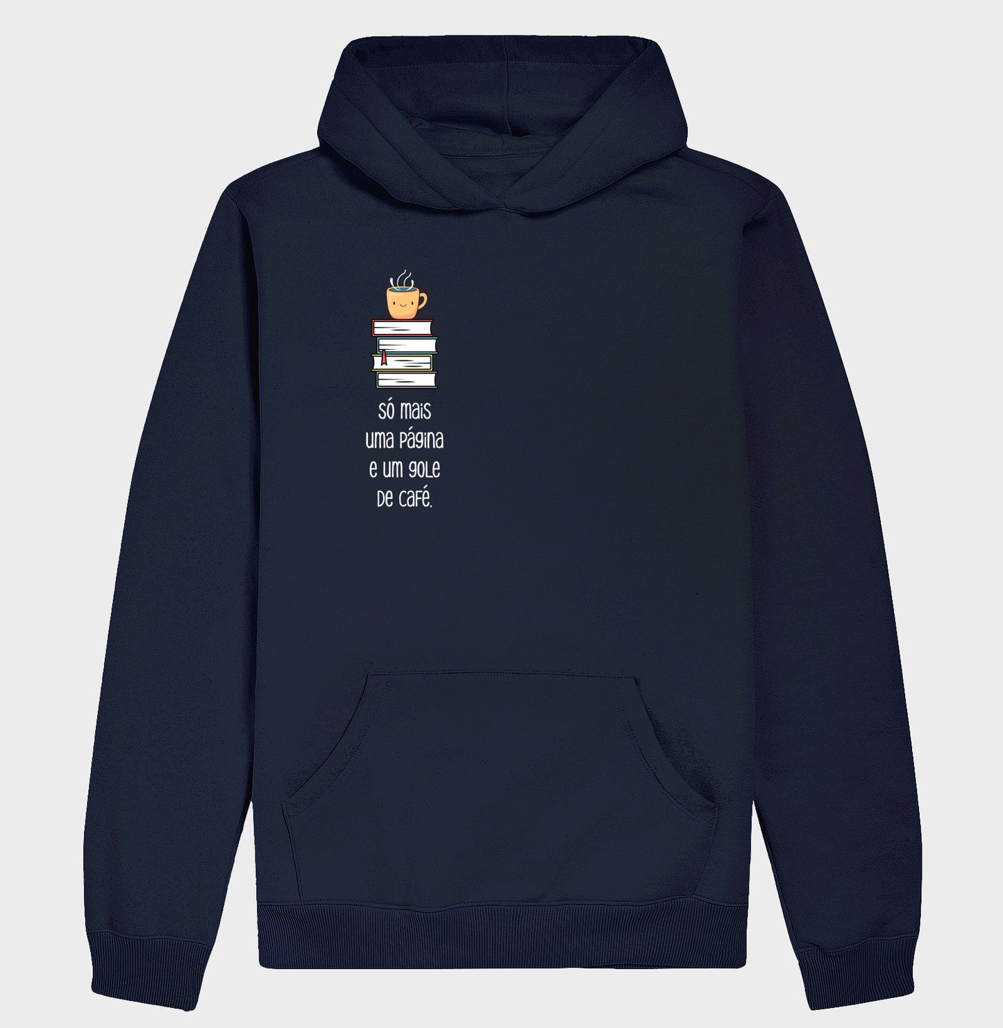 Moletom com capuz Uma Página e Um Café