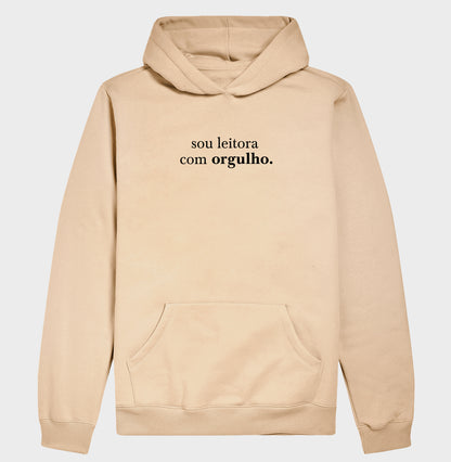Moletom com capuz "Sou leitora com orgulho"