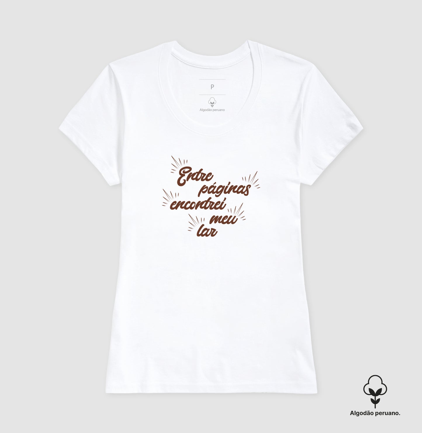 Camiseta algodão peruano Entre Páginas