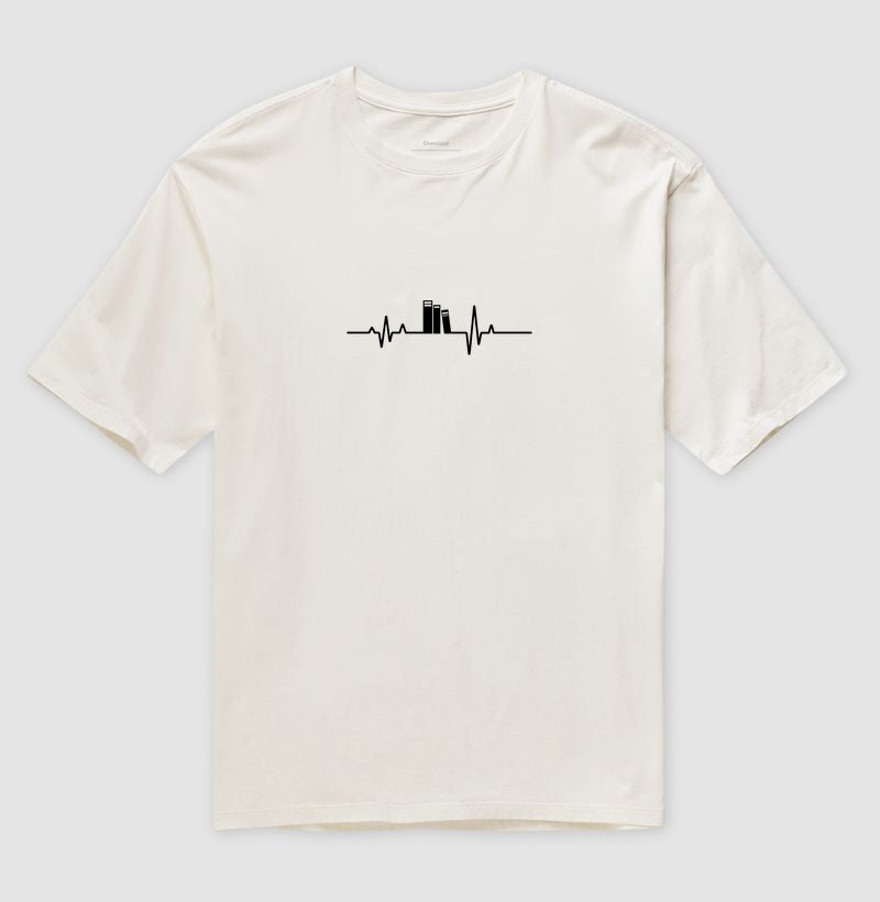 Camiseta oversized Vivo de livros