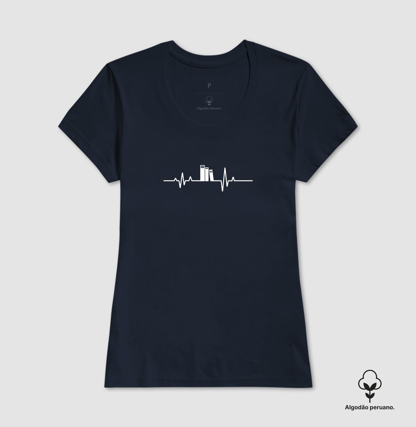 Camiseta algodão peruano Vivo de livros