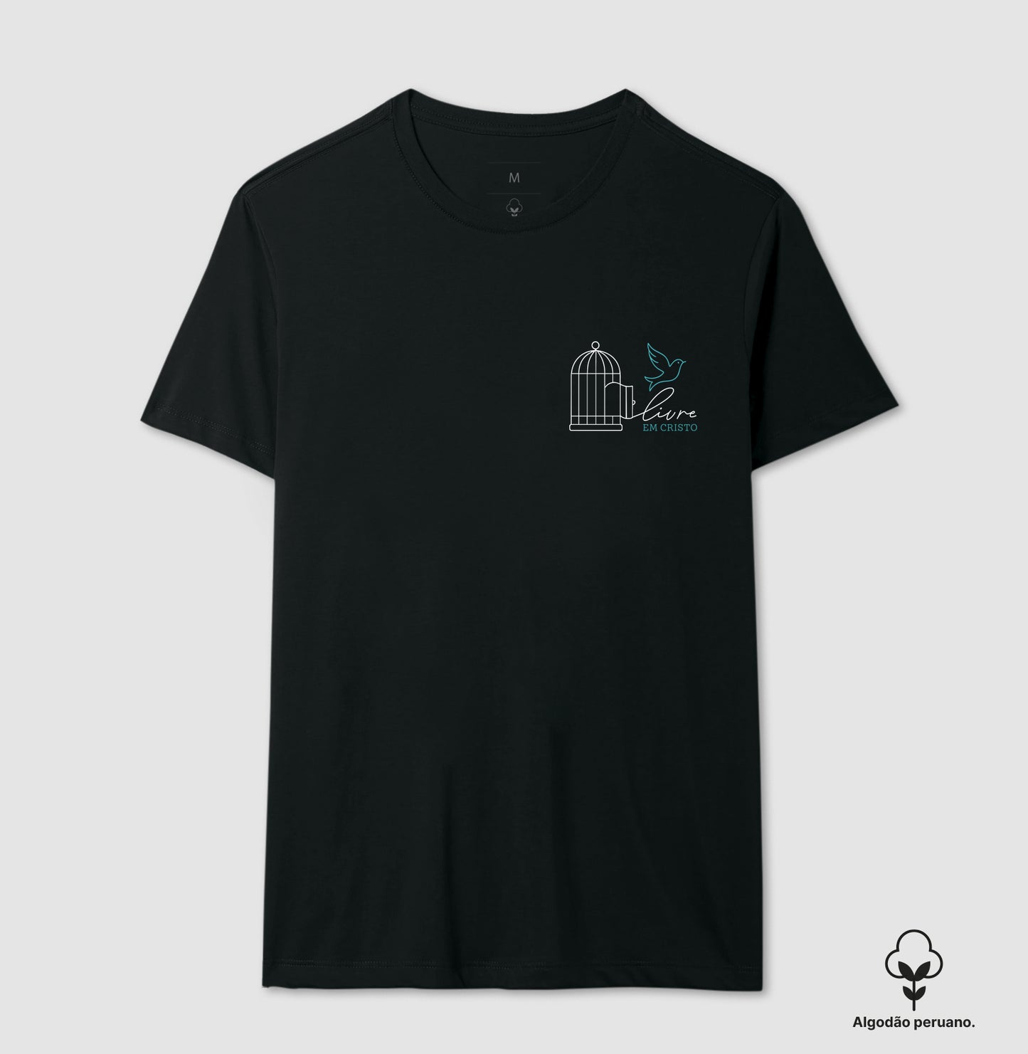 Camiseta algodão peruano Livre em Cristo