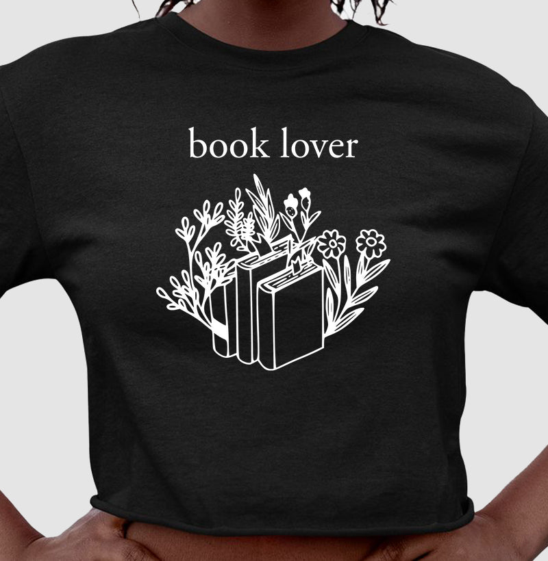 Cropped Book Lover & Flowers