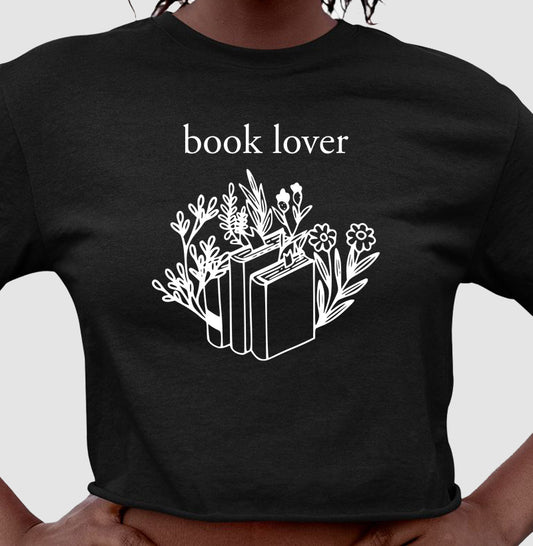 Cropped Book Lover & Flowers