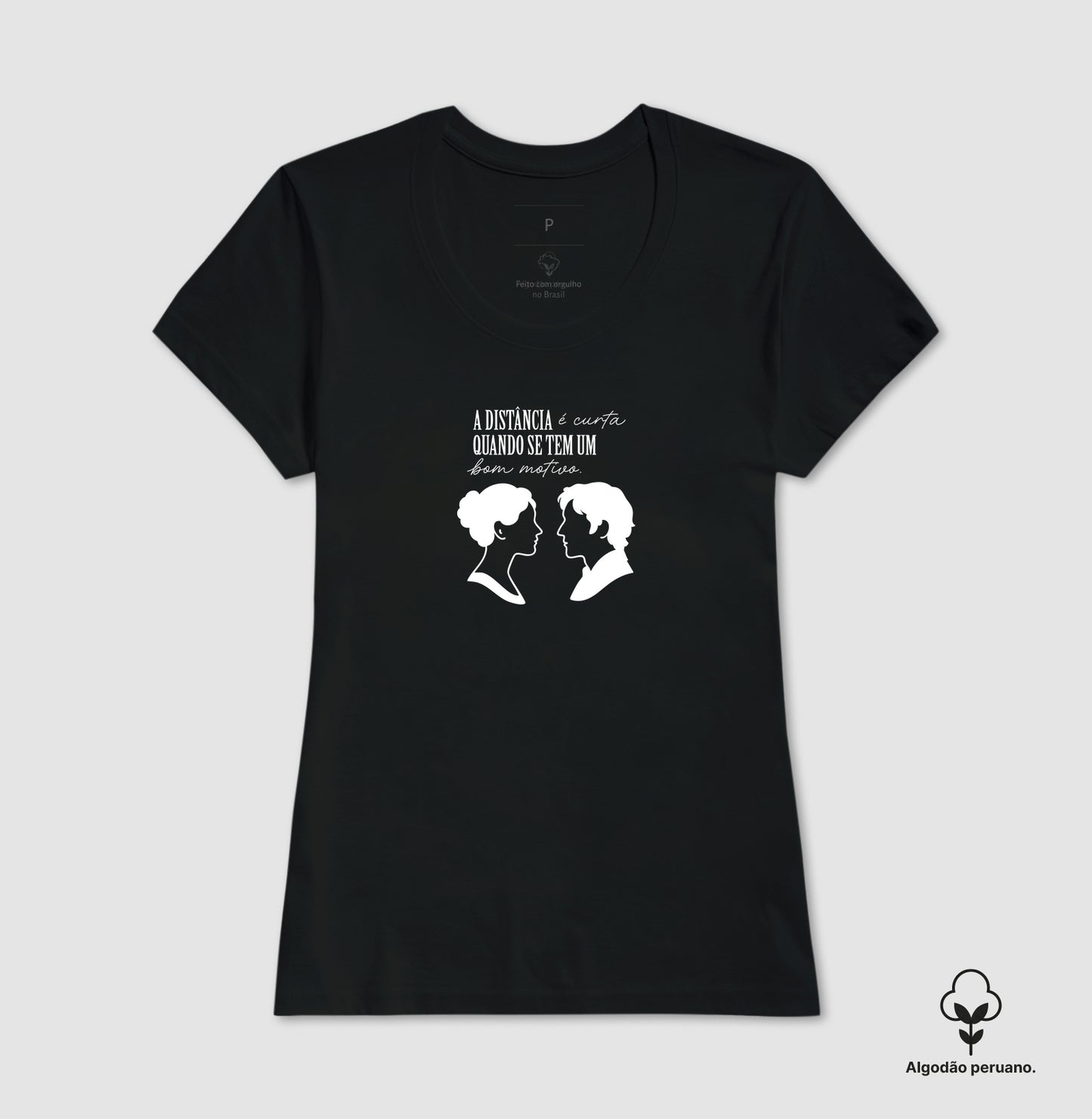 Camiseta algodão peruano Elizabeth & Darcy