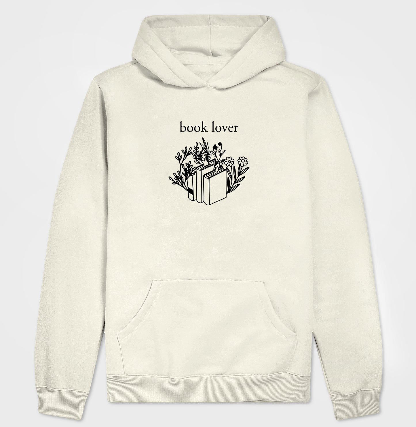 Moletom com capuz Book Lover & Flowers