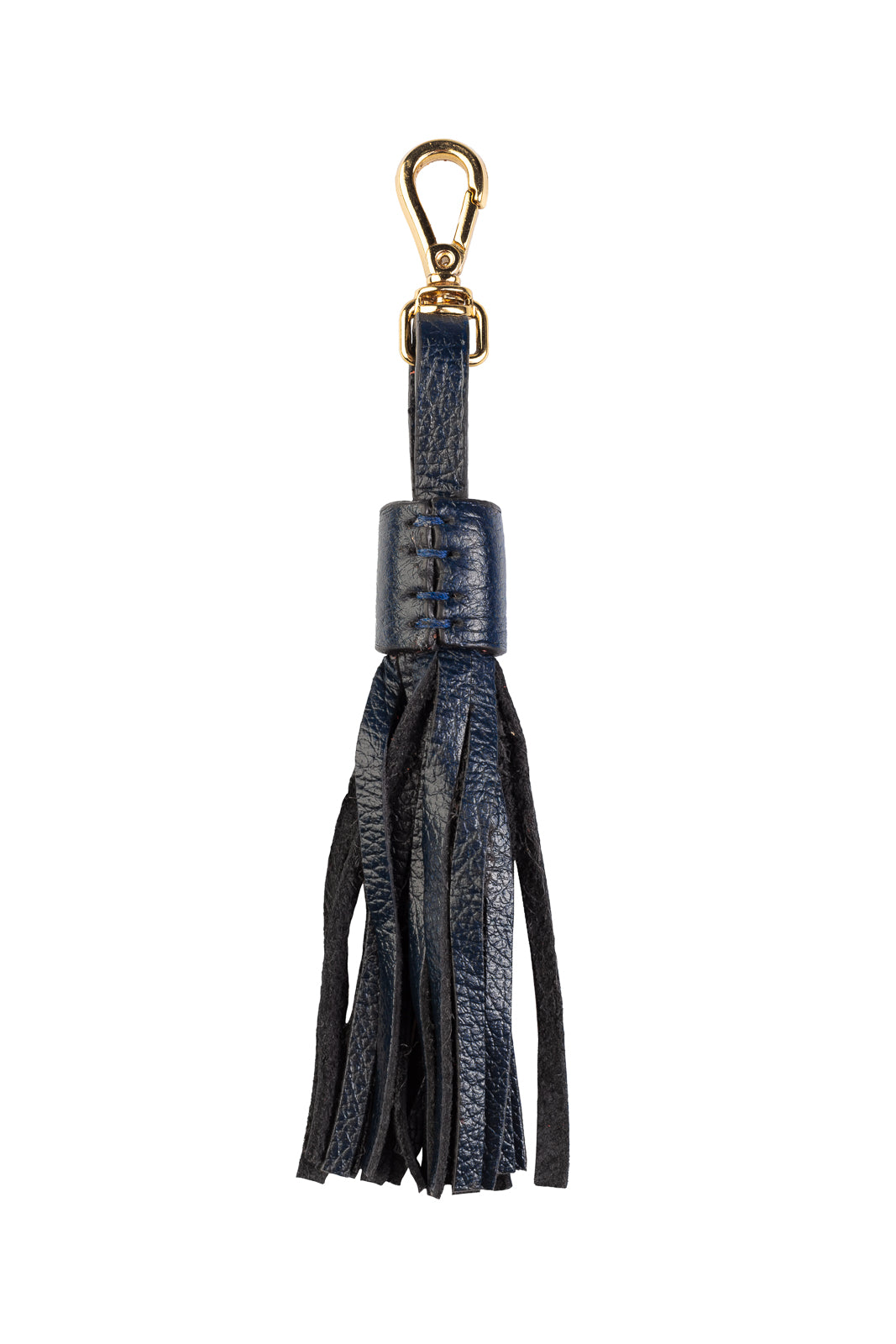 Chaveiro tassel com franjas em couro - Azul