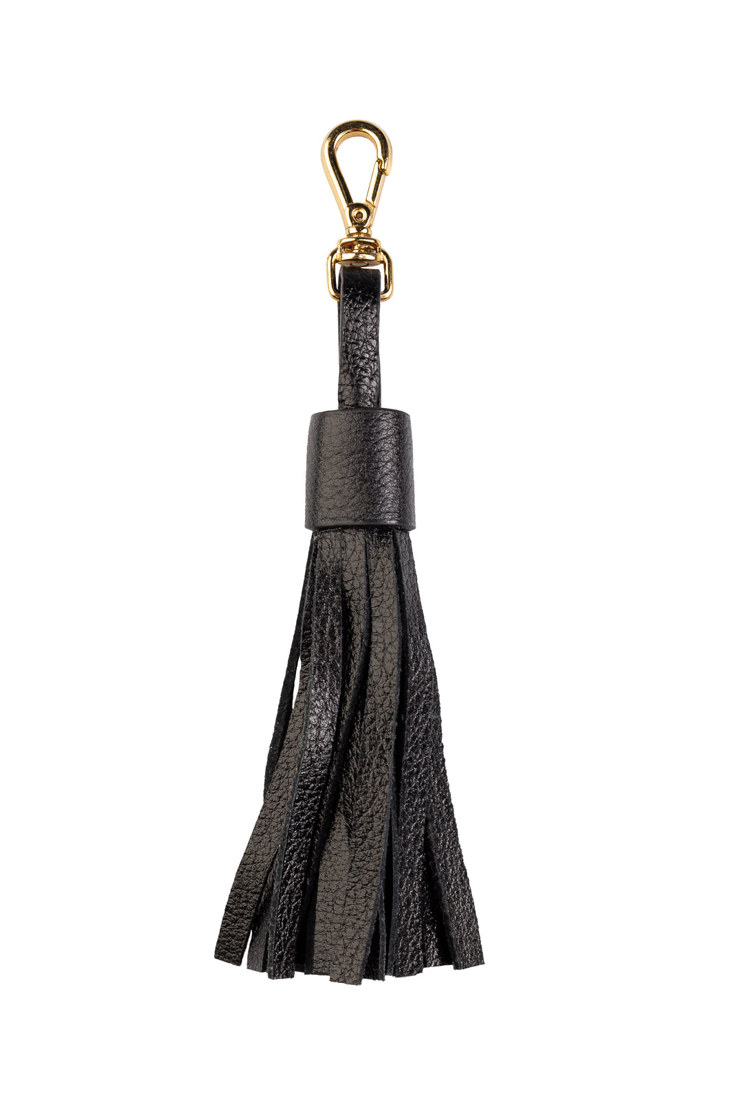 Chaveiro tassel com franjas em couro - Preto