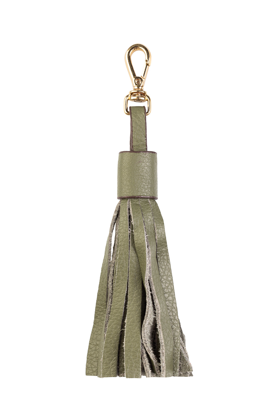 Chaveiro tassel com franjas em couro - Verde
