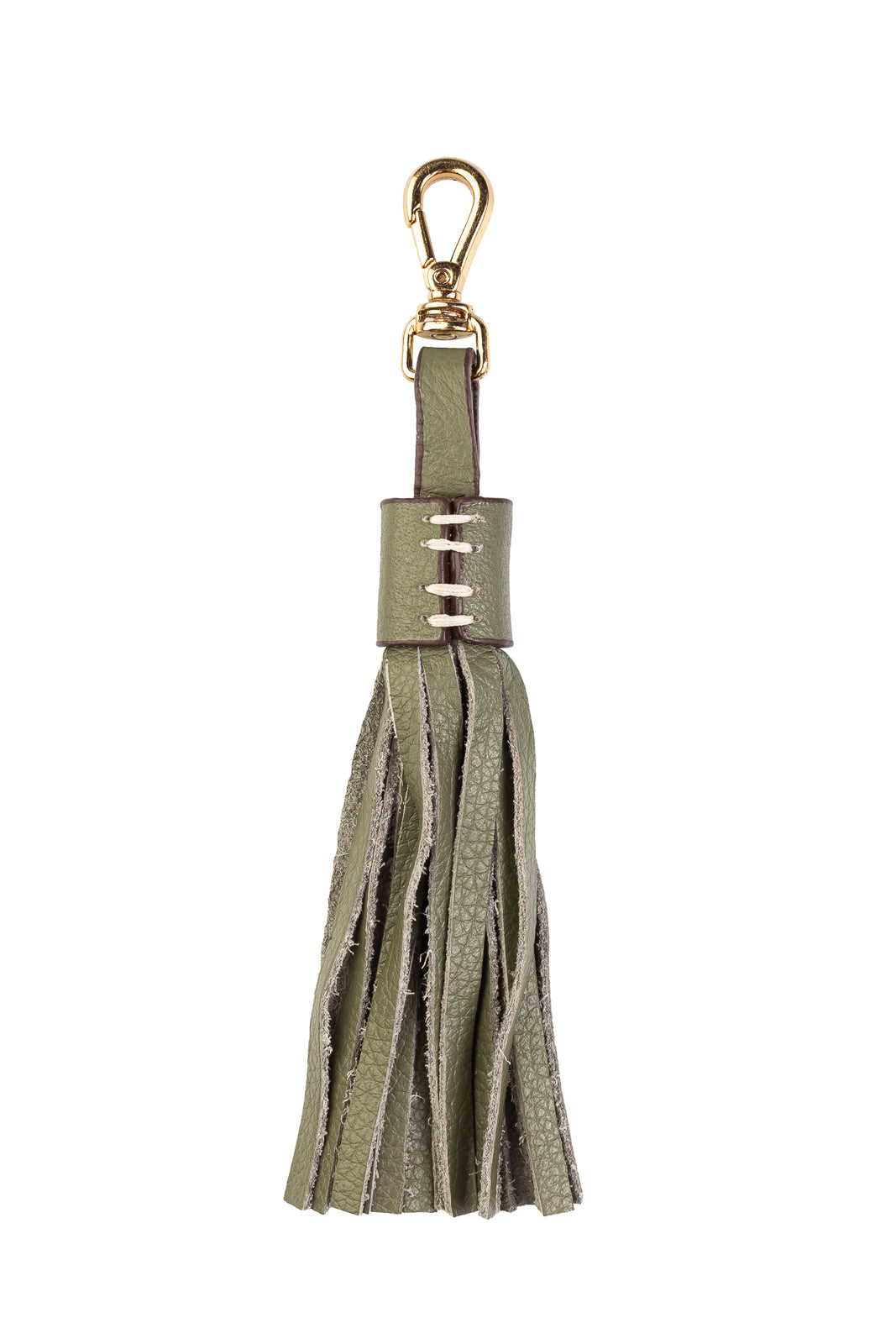 Chaveiro tassel com franjas em couro - Verde