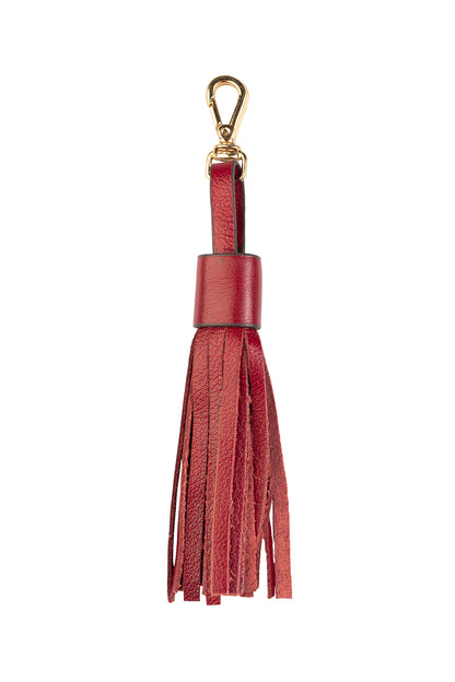 Chaveiro tassel com franjas em couro - Vermelho