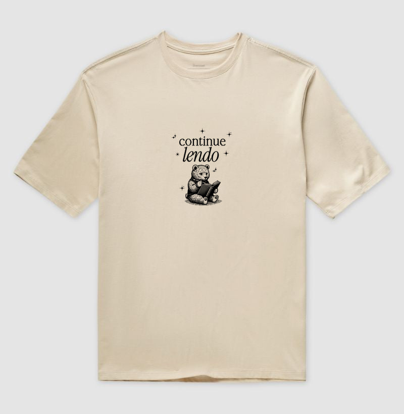 Camiseta oversized Continue Lendo
