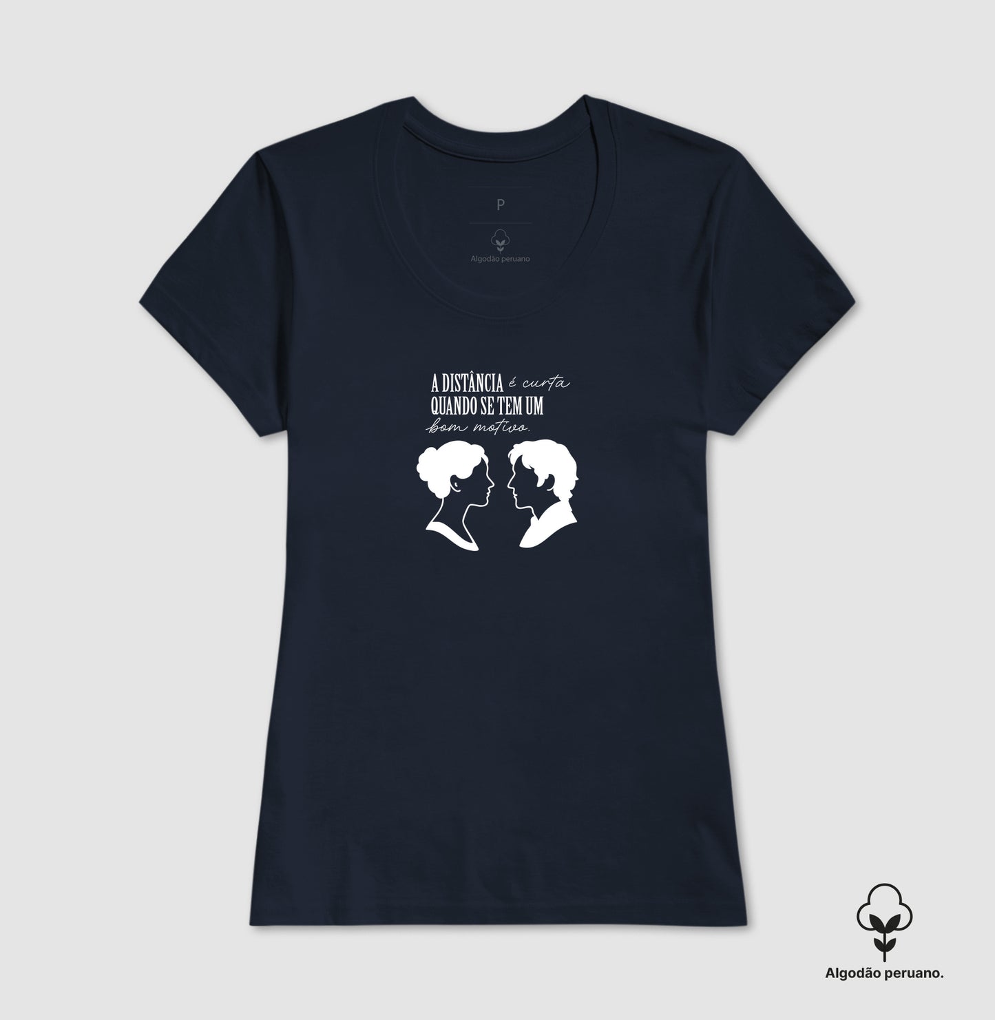 Camiseta algodão peruano Elizabeth & Darcy