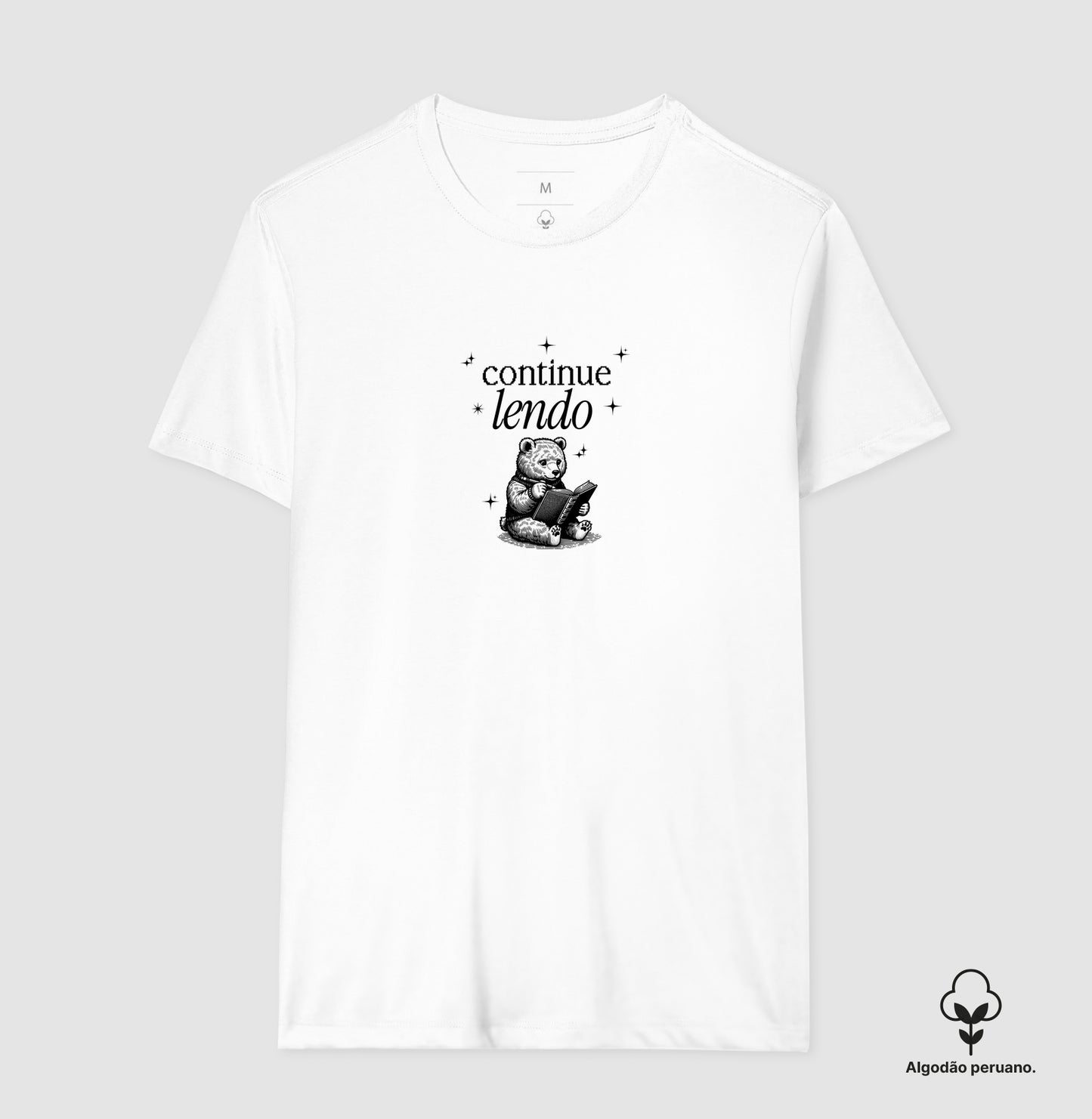 Camiseta algodão peruano Continue Lendo
