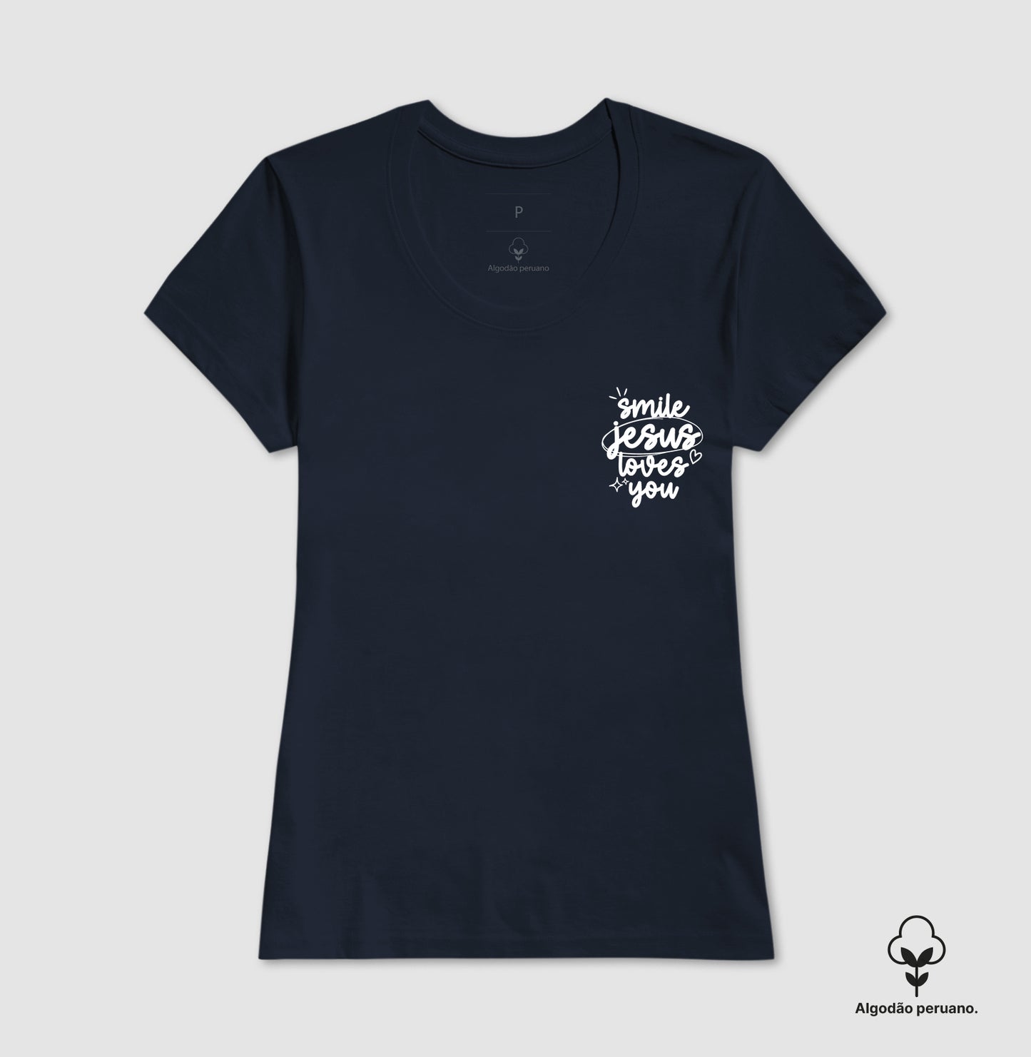 Camiseta algodão peruano Jesus Loves You