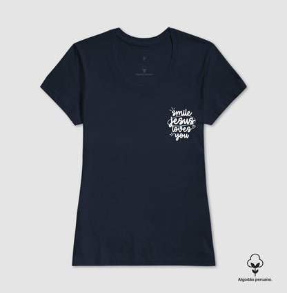 Camiseta algodão peruano Jesus Loves You