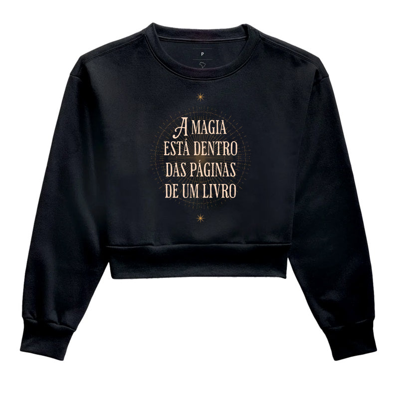 Moletom cropped Magia nas páginas