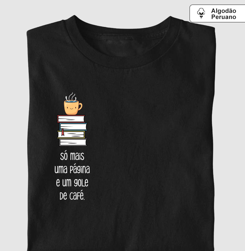 Camiseta algodão peruano Uma Página e Um Café