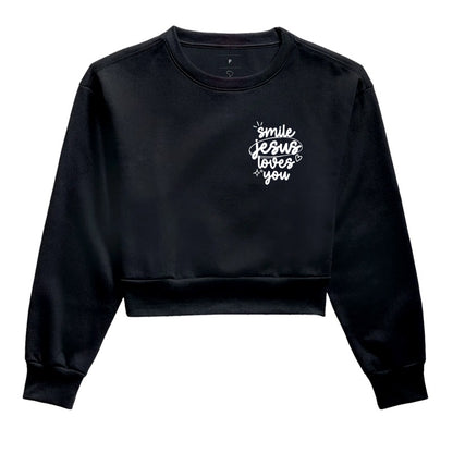 Moletom cropped Jesus Loves You