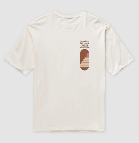 Camiseta oversized Cada página é um portal