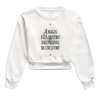 Moletom cropped Magia nas páginas