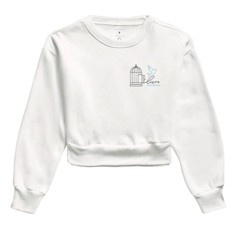 Moletom cropped Livre em Cristo