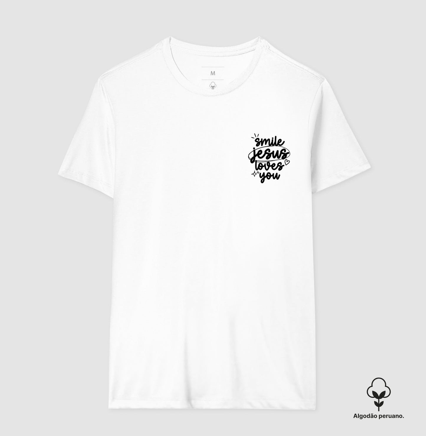 Camiseta algodão peruano Jesus Loves You