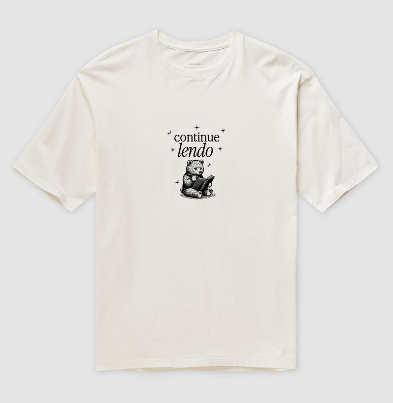 Camiseta oversized Continue Lendo