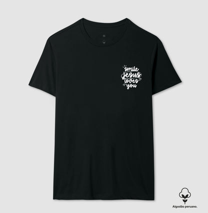 Camiseta algodão peruano Jesus Loves You