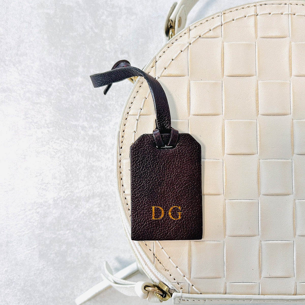 Tag de couro personalizada - Marsala