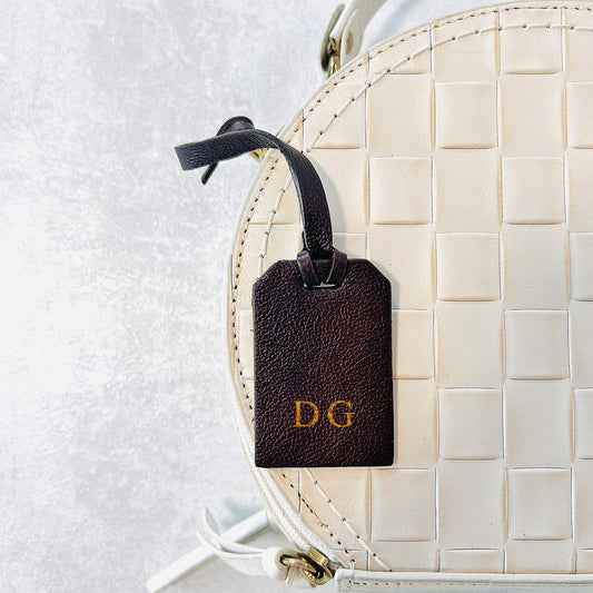 Tag de couro personalizada - Marsala